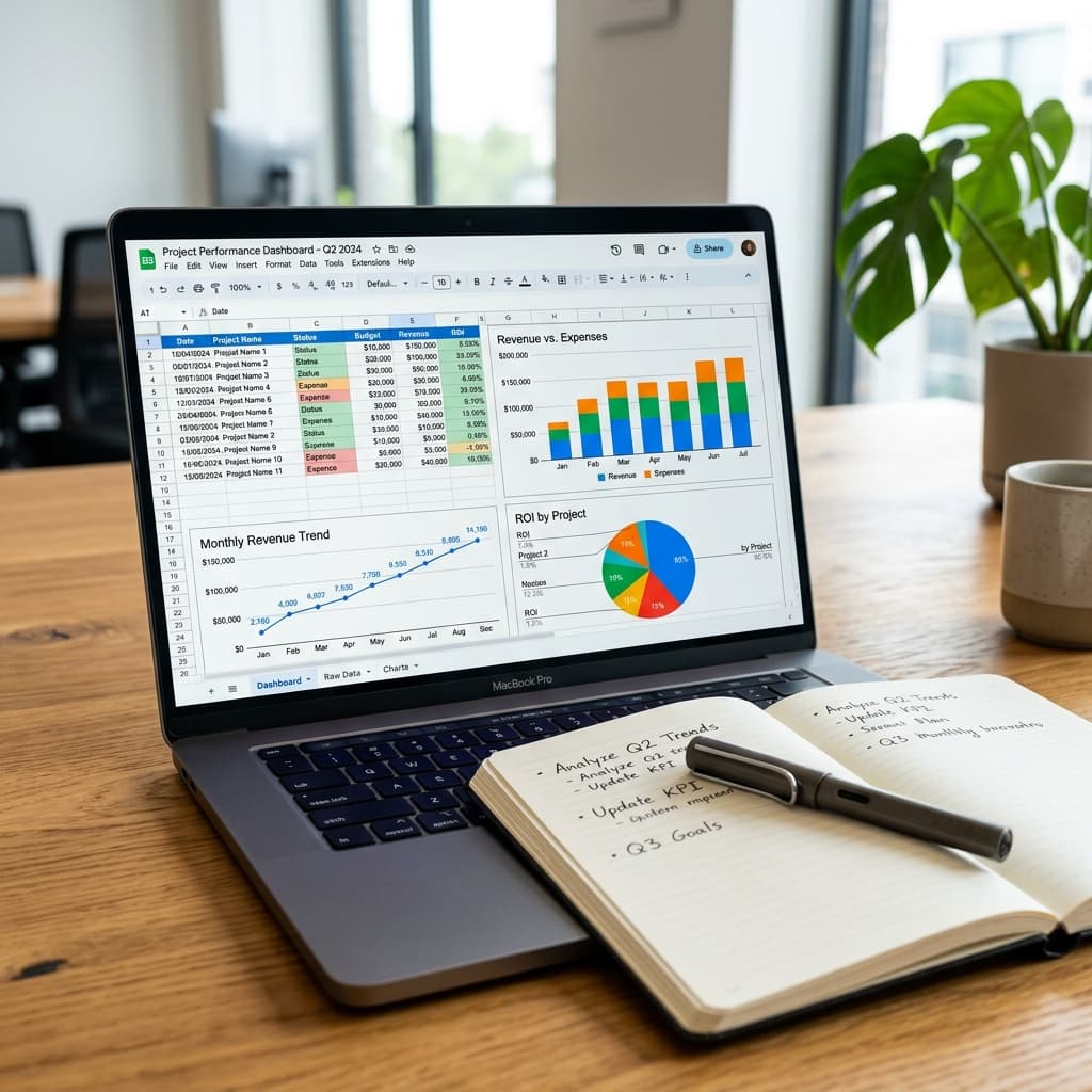 Portátil con tabla de Excel para el seguimiento de candidaturas