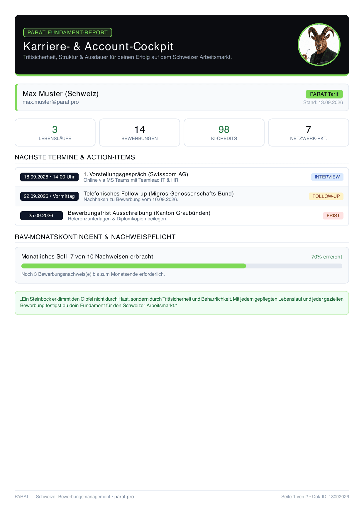 Fundament Report Seite 1