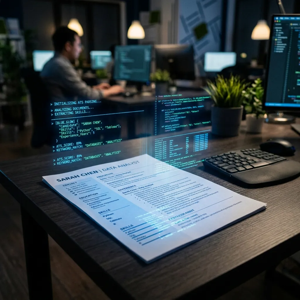 Holografische ATS-Analyse eines Lebenslaufs