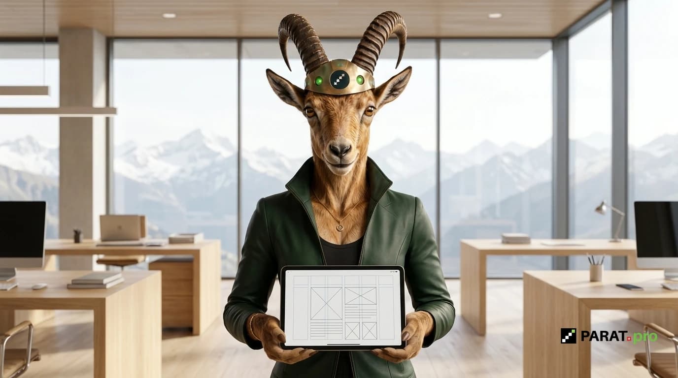 Parata presents 9 freely accessible Swiss CV templates on a modern tablet in a bright Swiss design studio.
